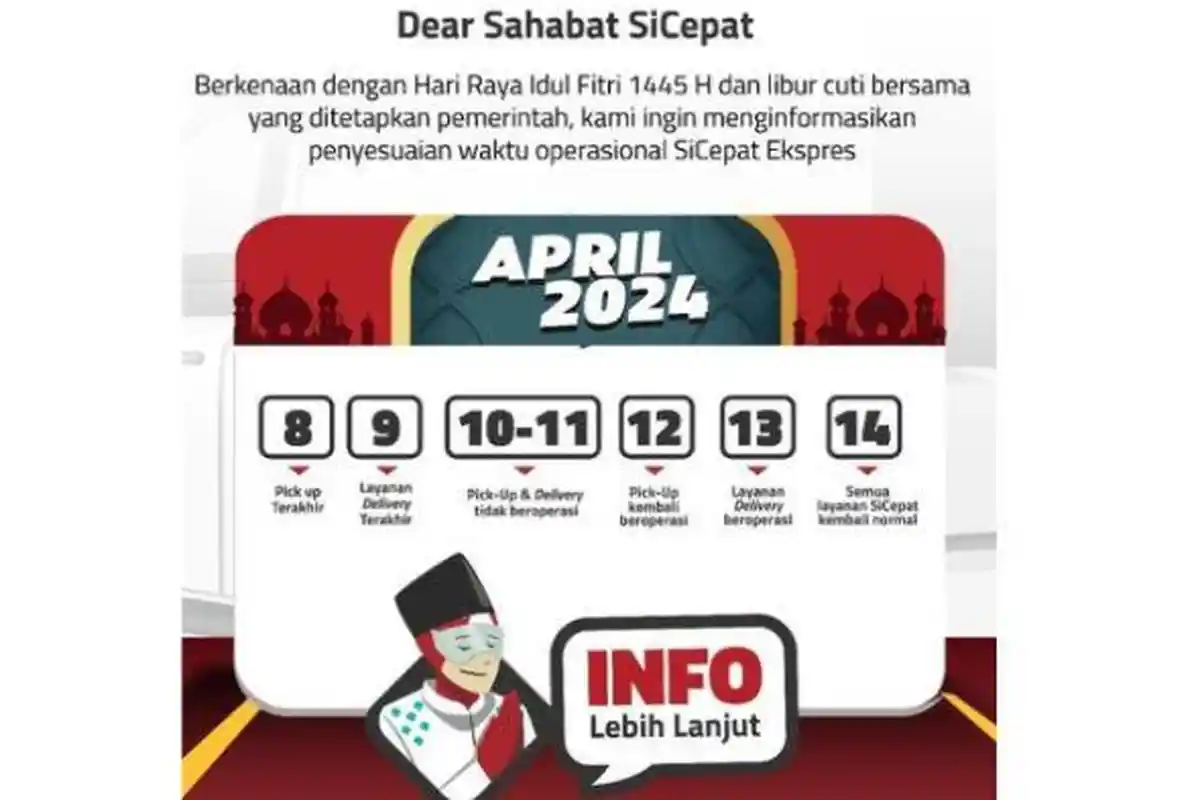 Jam Operasional JNE, JNT, SiCepat, Anteraja, Paxel, Kantor Pos Selama Libur Lebaran 2024