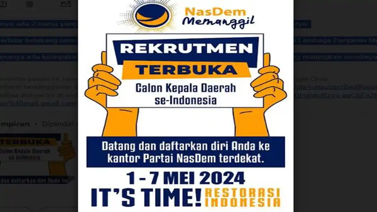 Kirim Formulir Pendaftaran ke 4 Calon Bupati, NasDem Tulungagung Berharap Ada Sosok Kandidat Baru