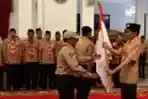 Presiden Jokowi Lepas Kontingen Jambore Pramuka Dunia XXIV