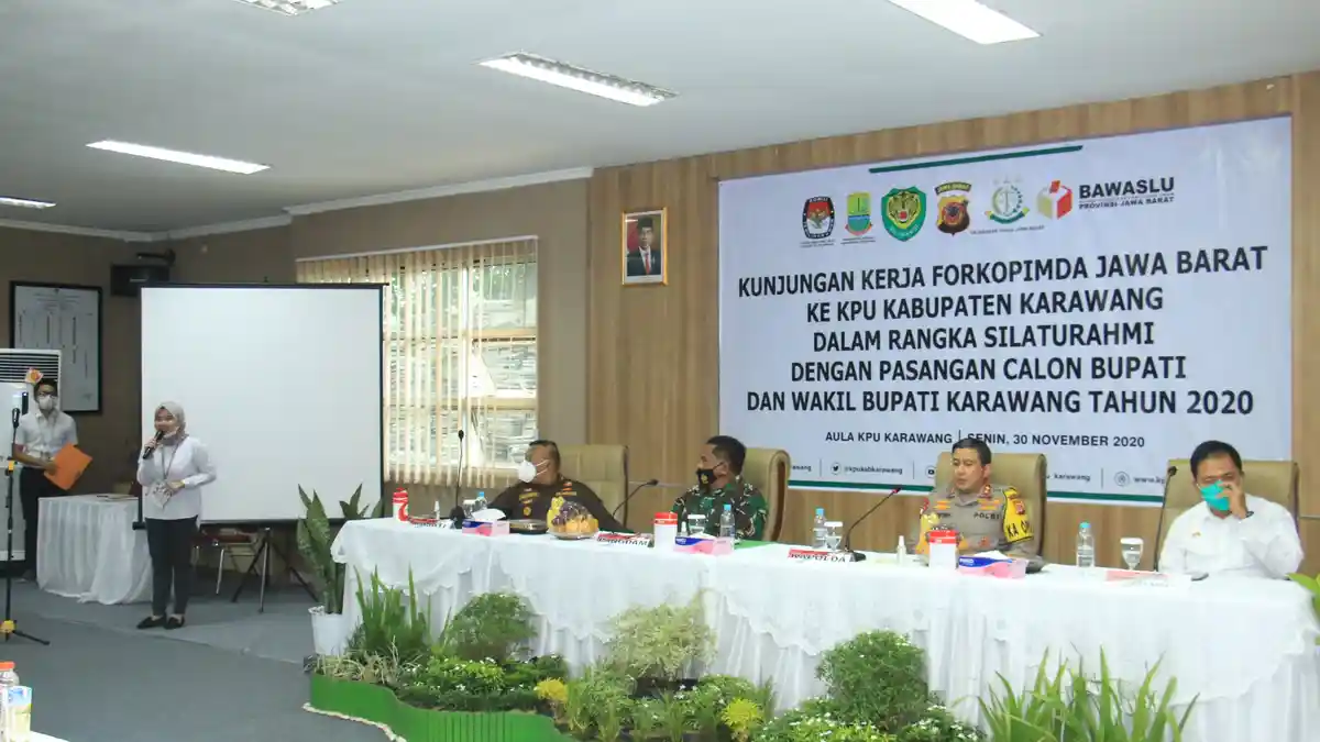 Tanpa Gubernur, Forkopimda Jabar Kunjungi KPU Karawang, Bertemu Paslon Bupati/Wakil Bupati