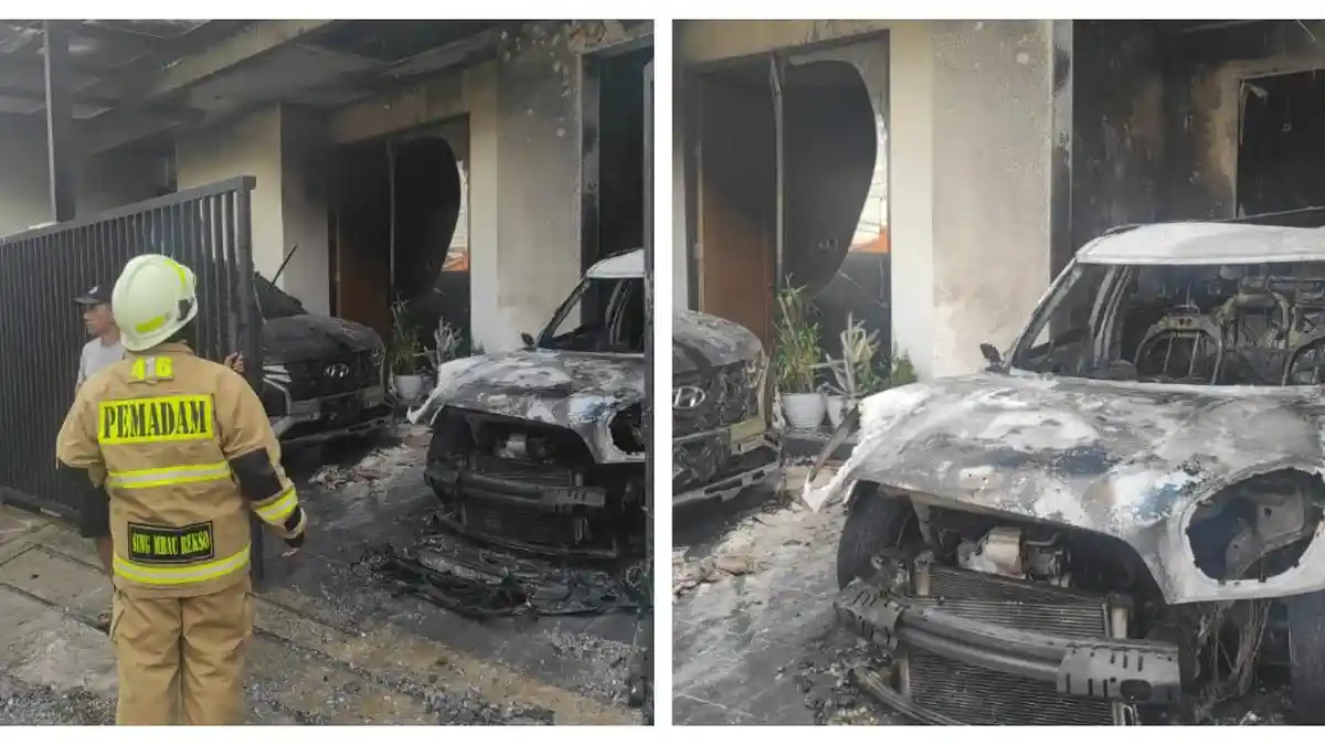 Kebakaran Hari Ini Lalap Rumah di Kebayoran Baru: Ngilu, 1 Mini Cooper dan 1 Hyundai Creta Terbakar