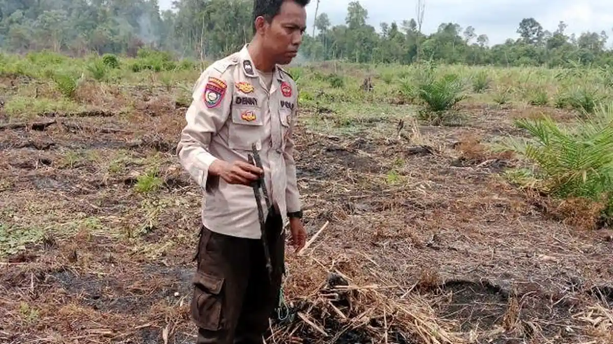 Polres Inhil Lengkapi Berkas Dugaan Tindak Pidana Karhutla di Gaung, Sebabkan 5 Ha Lahan Terbakar