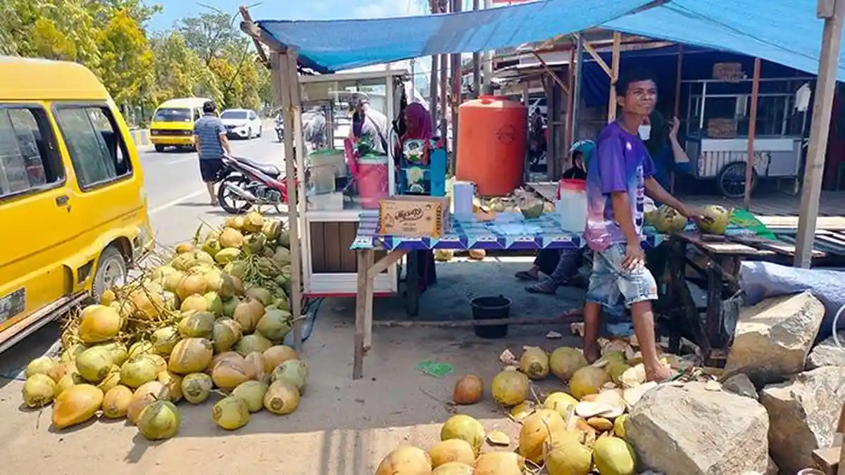 Penjual Kelapa Muda di Perumnas Sorong Untung Besar Selama Ramadan