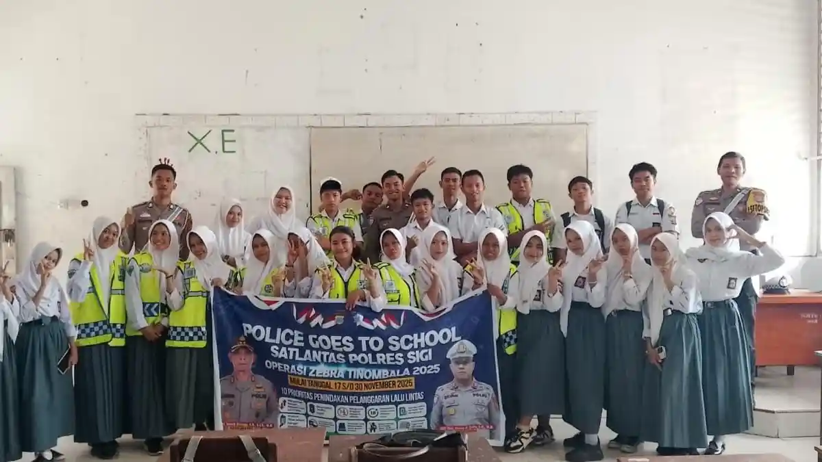 Ops Zebra Hari ke-5, Satlantas Polres Sigi Sosialisasi Tertib Lalu Lintas di SMA Negeri 2 Sigi