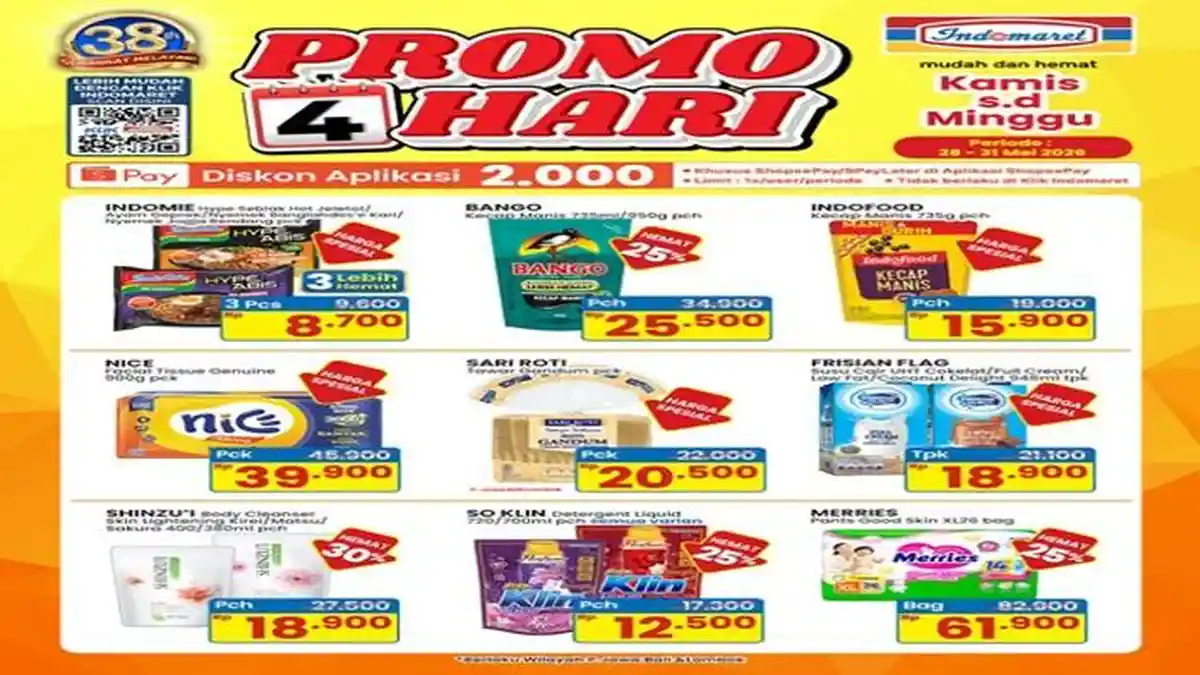 Promo Indomaret Hanya 4 Hari 28 - 31 Mei, Kecap Bango Rp 25.500, Sari ...