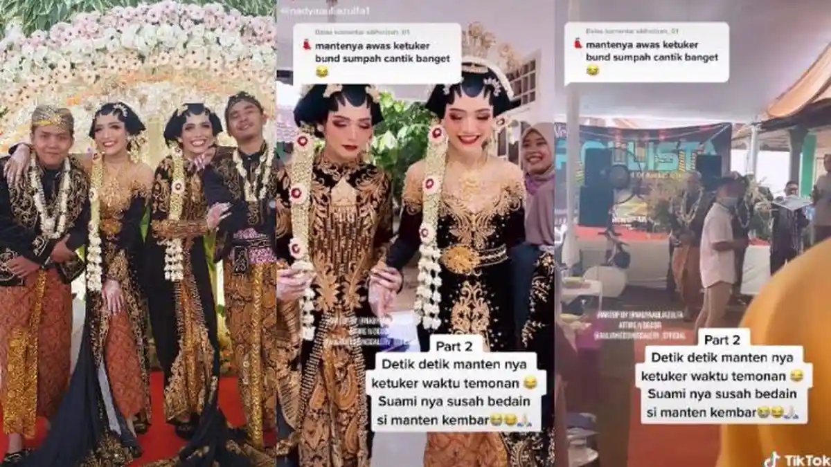 Viral Saudari Kembar Gelar Resepsi Bareng, Calon Suami Sempat Tertukar, Ini Kata Pengunggah