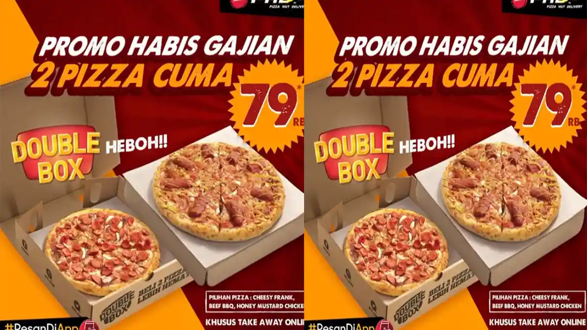 PROMO PHD Pizza Hut Delivery 30 Agustus 2020, Makan 2 Pizza Spesial Paket Double Box Cuma Rp 79 Ribu