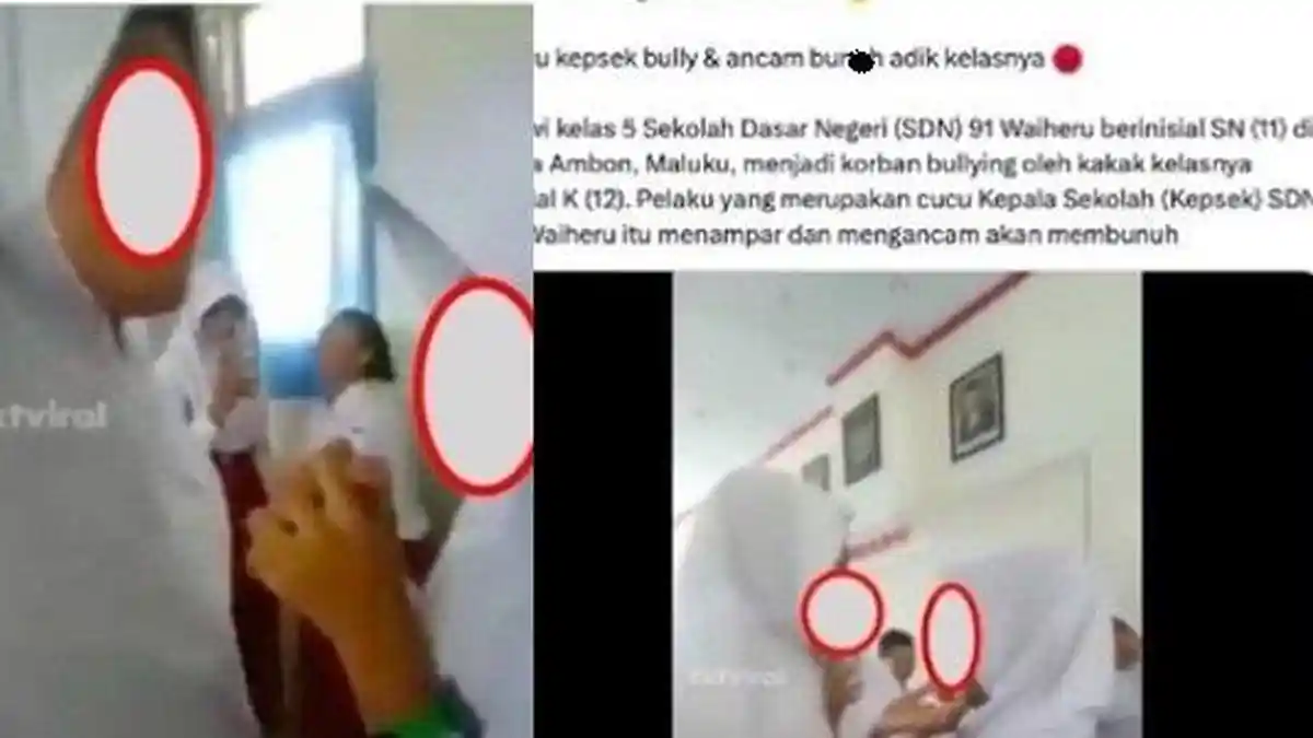 VIRAL Video Bocah SD Cucu Kepsek di Ambon Bully Adik Kelas, Ditampar, Mulut Diremas dan Ancam Bunuh
