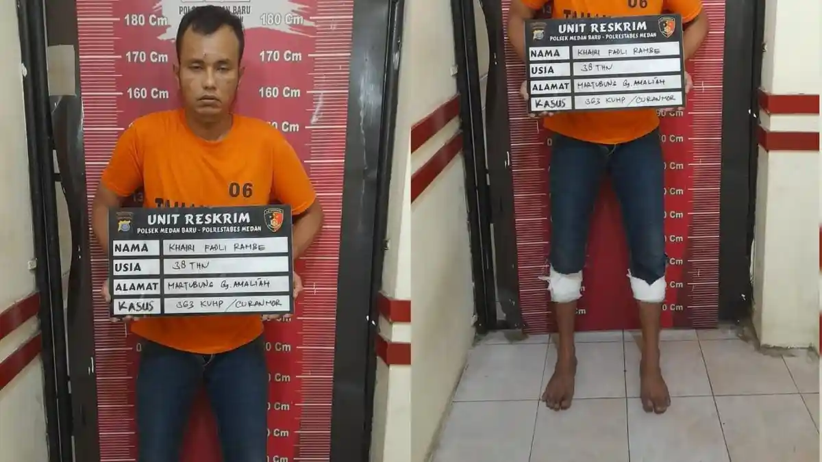 Polisi Lumpuhkan Residivis Curanmor di Parkiran Plaza Medan Fair