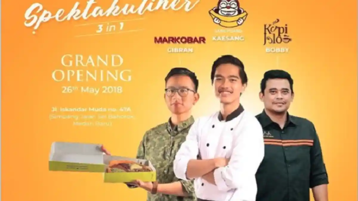 Buka Gerai Markobar di Medan Kolaborasi Bareng Kaesang dan Bobby, Gibran Tawarkan Menu Khusus