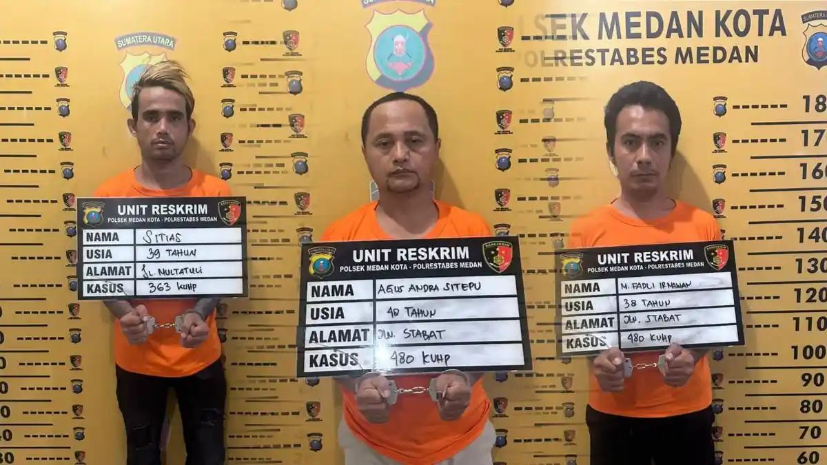 Pengungkapan Cepat Polsek Medan Kota: 3 Pelaku Ditangkap, Ungkap Pencurian Mobil hingga Langkat
