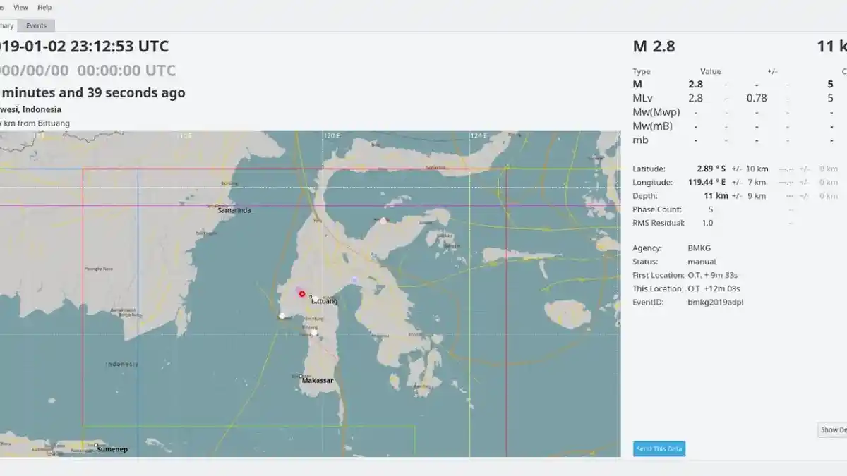 Mamasa Sulbar Diguncang Gempa 3,1 SR