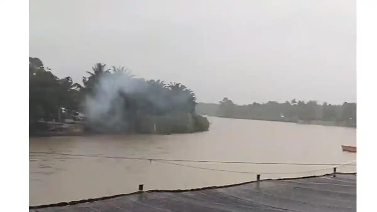 Heboh Kamera Warga Rekam Pohon Berasap Tersambar Petir di Kampar