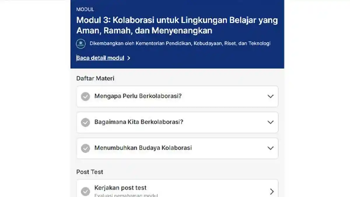 Kunci Jawaban Post Test Modul 3 Pendidikan Berjenjang Pendidikan Inklusif Dasar PMM Terbaru 2024!