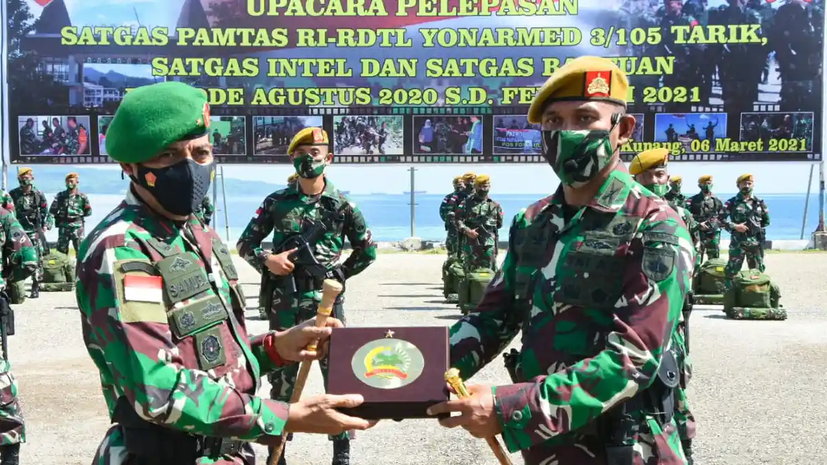 Pangdam IX/Udayana Lepas Satgas Pamtas RI-RDTL Yonarmed 3/105: Terimakasih Telah Laksanakan Tugas