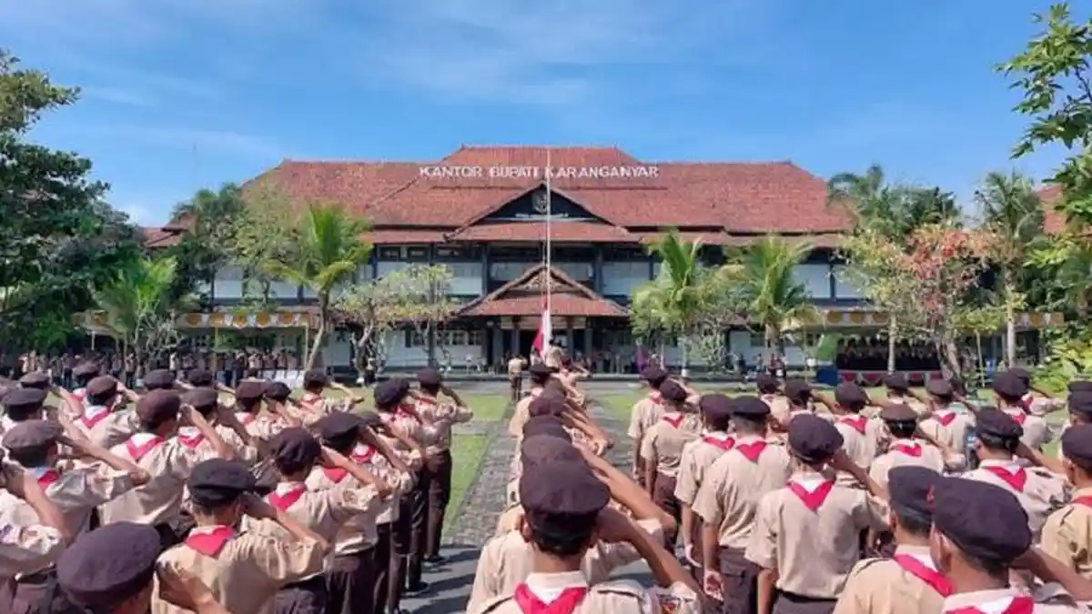 Upacara HUT Pramuka, Bupati Karanganyar Pesan Tetap Semangat, Produktif dan Inovatif