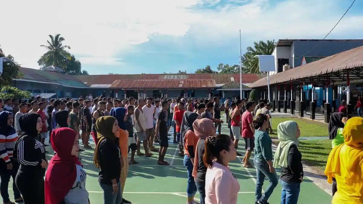 Pembinaan Jasmani bagi Warga Binaan, Lapas Rantauprapat Gelar Senam Sehat Setiap Pagi Hari