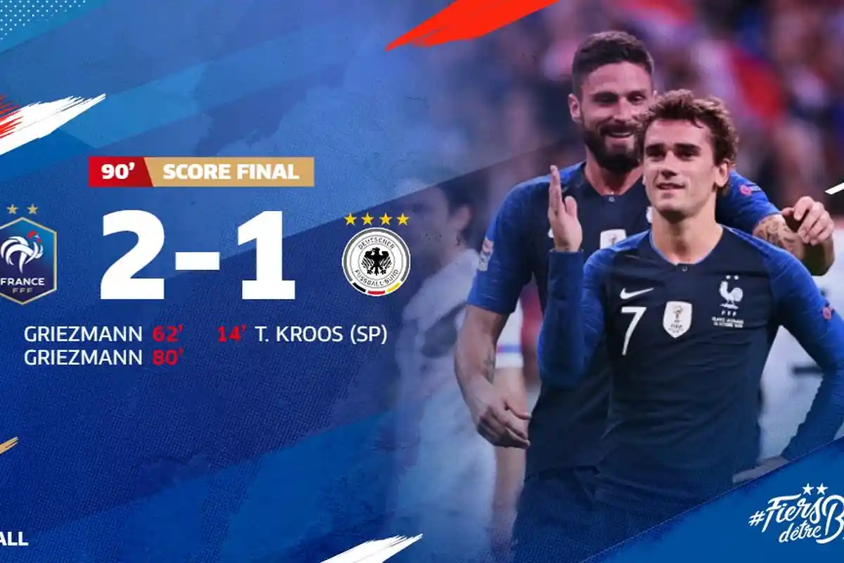 Perancis vs Jerman - Perancis Menang, Dua Gol Antoine Griezman Benamkan Jerman