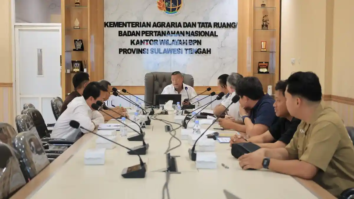 BPN Sulteng Gelar Rapat Pra Operasi Tindak Pidana Pertanahan Bersama Polda dan Kejati