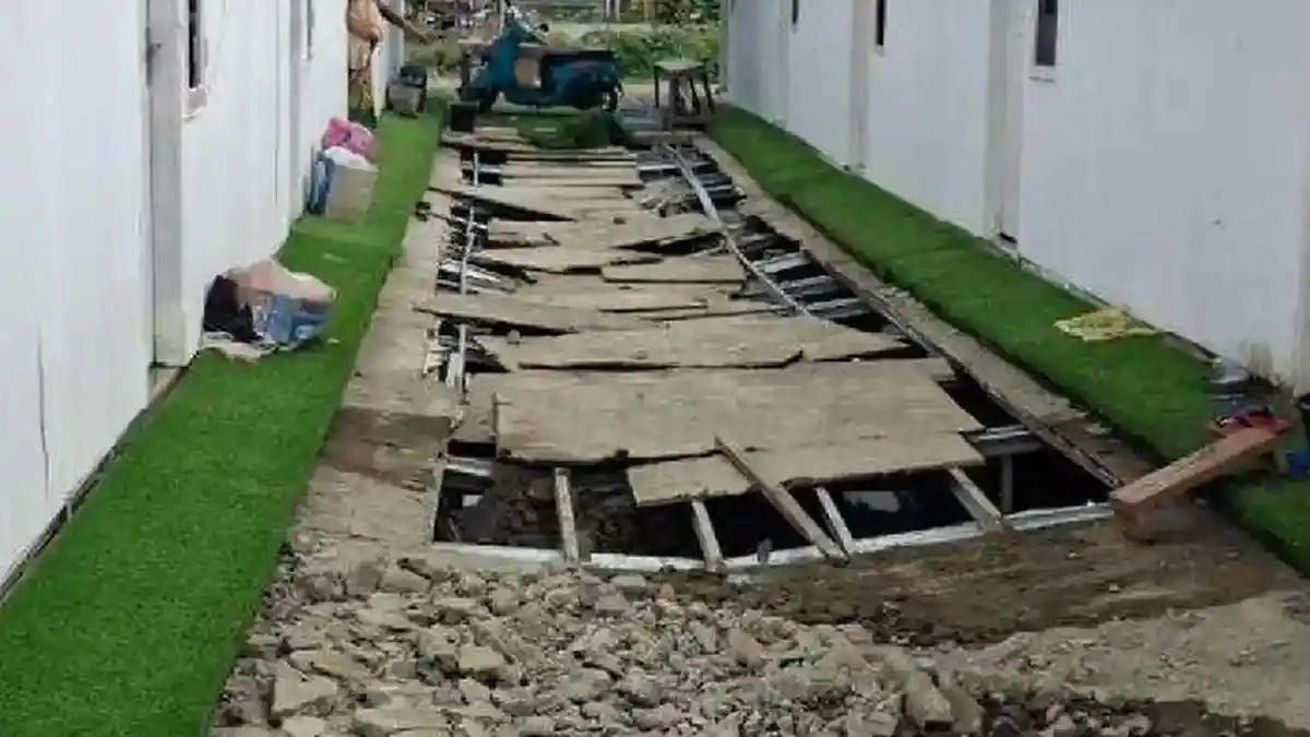 Lantai Huntara Danantara Aceh Tamiang Amblas Sepanjang 12 Meter, Penghuni Terancam Bahaya