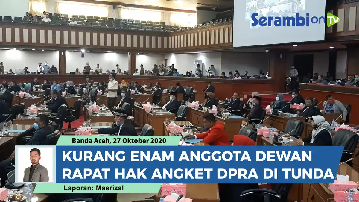 Anggota DPRA Ribut Soal Uang Tak Hadir Sidang Hak Angket   