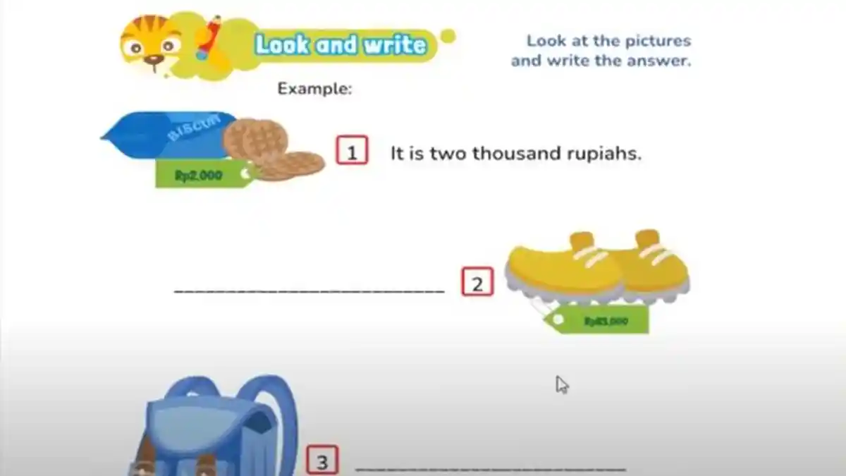 Kunci Jawaban Bahasa Inggris Kelas 5 SD Halaman 24-25 Semester 1 Kurikulum Merdeka, Look and Write