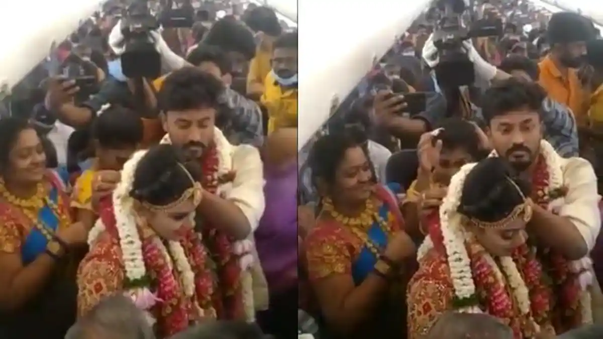 Pasangan India Menikah di dalam Pesawat agar Terbebas dari Prokes, Dihadiri 161 Tamu dan Berdesakan