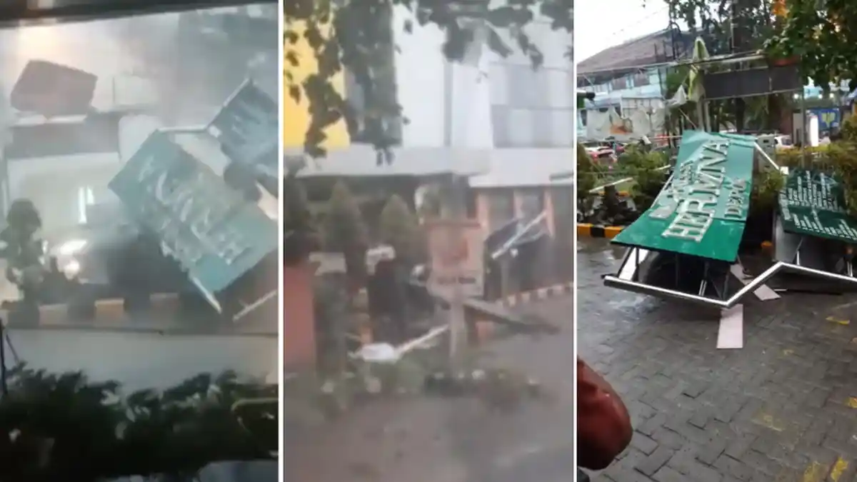 Pengunjung Rumah Sakit Hermina Depok Takbir Lihat Pelang dan Pohon Ambruk Diterjang Puting Beliung