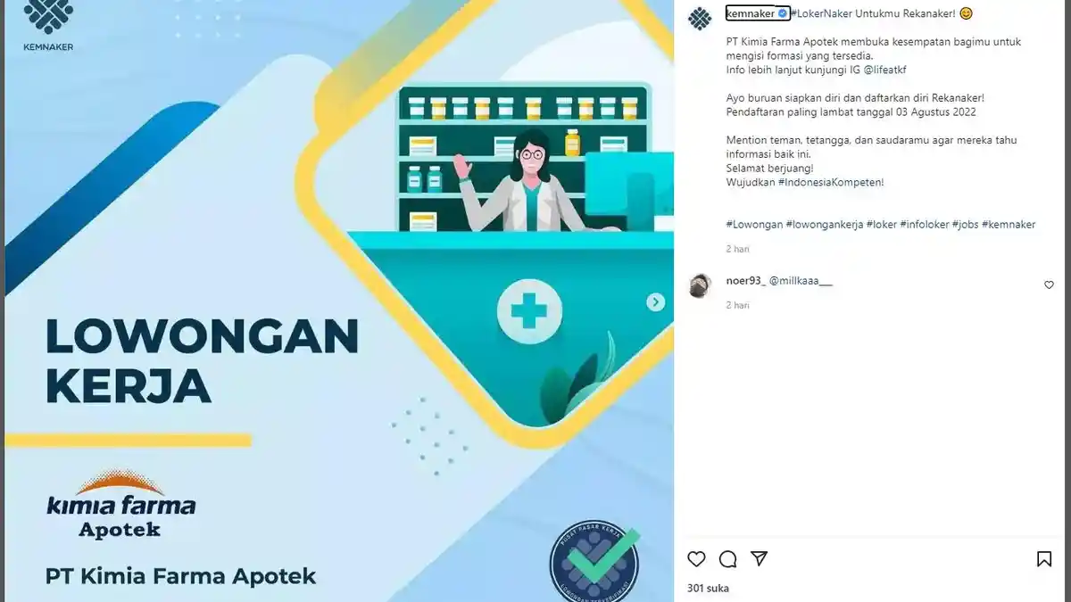 Dibuka Lowongan Kerja Kimia Farma Khusus Lulusan D3 Farmasi, Cek Syarat ...