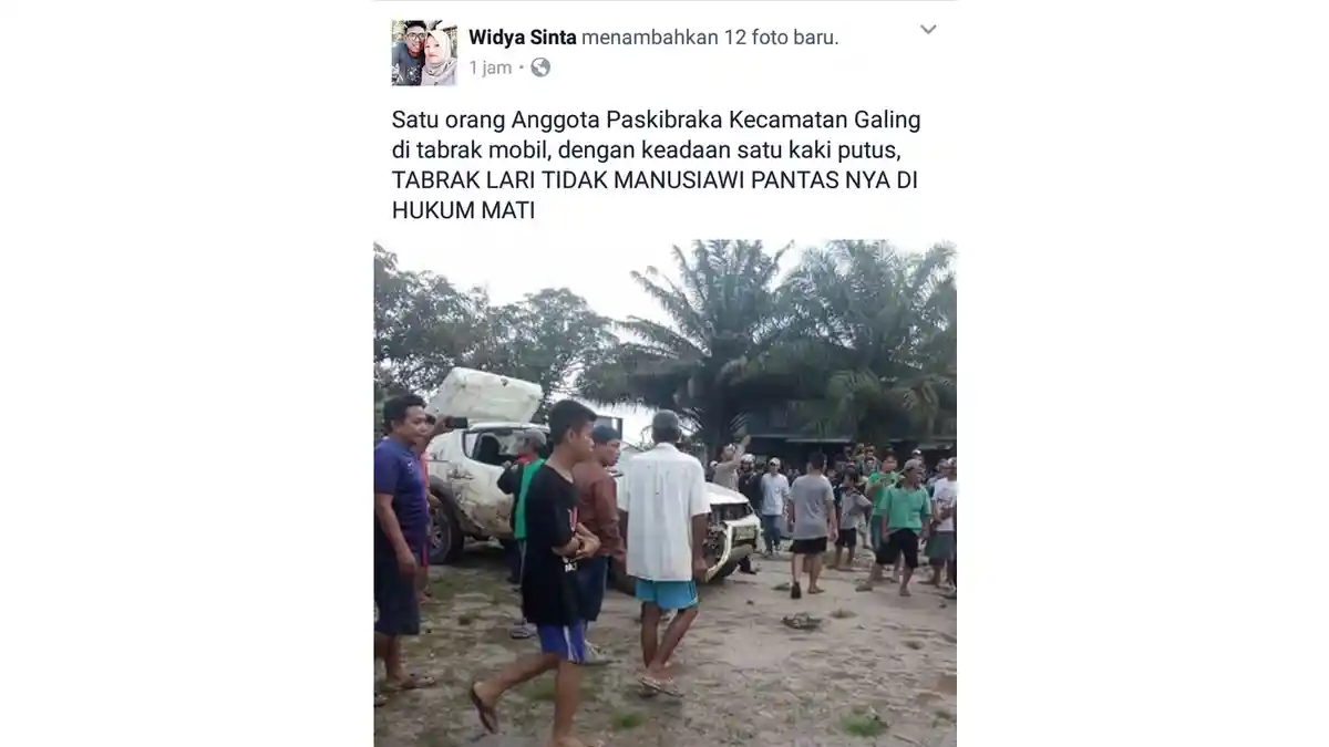Kaki Anggota Paskibraka Kecamatan Galing Putus Ditabrak Mobil