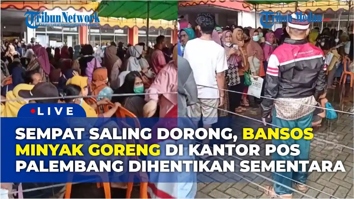 Tanpa Alasan Petugas Kantor Pos Palembang Bubarkan Ratusan Penerima Bansos