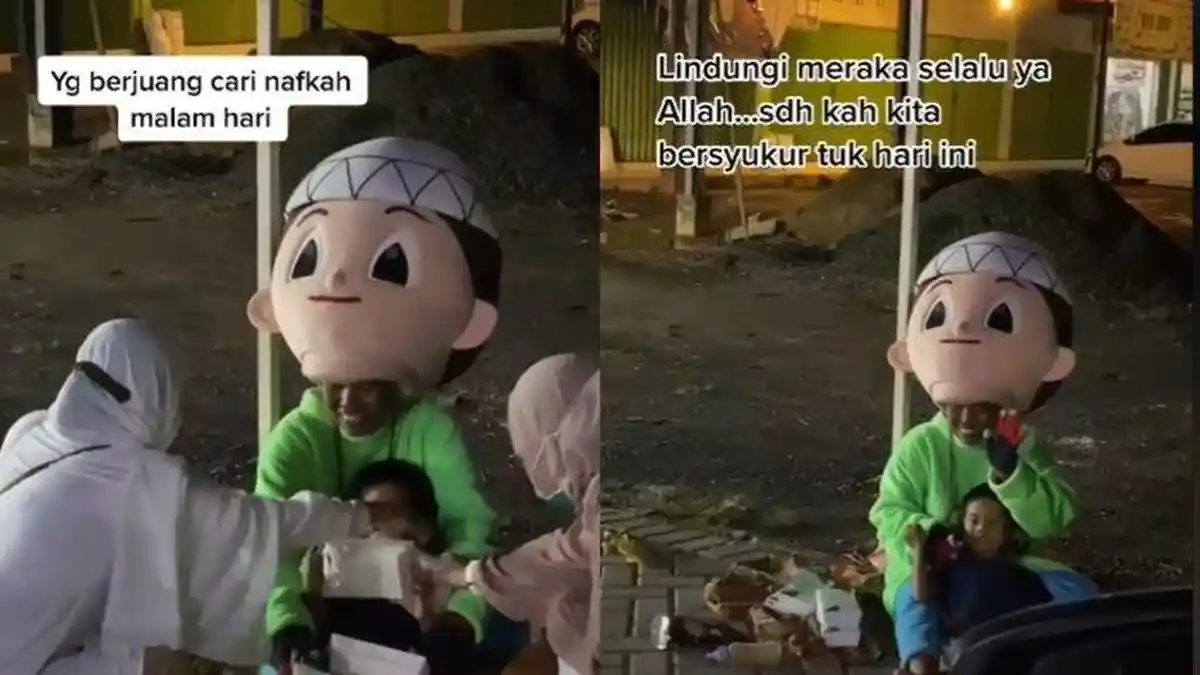 Viral Nenek Cari Nafkah Pakai Kostum Badut hingga Malam Hari, Sang Suaminya Lumpuh
