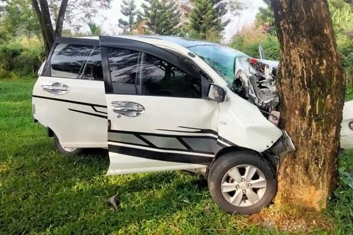 Kecelakaan Maut, Empat Orang Tewas, Mobil Kijang Oleng Lalui Tabrak Pohon