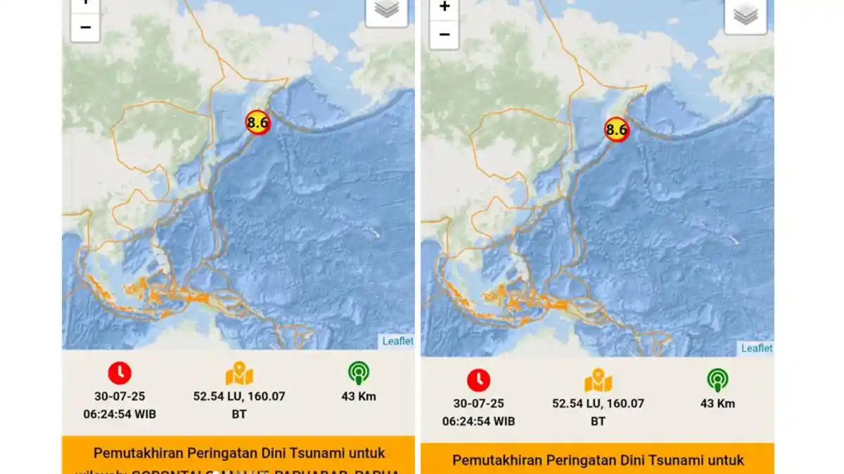 Peringatan Dini Potensi Tsunami Rusia Hantam Indonesia, BNPB Minta Hindari Garis Pantai di Jam Ini