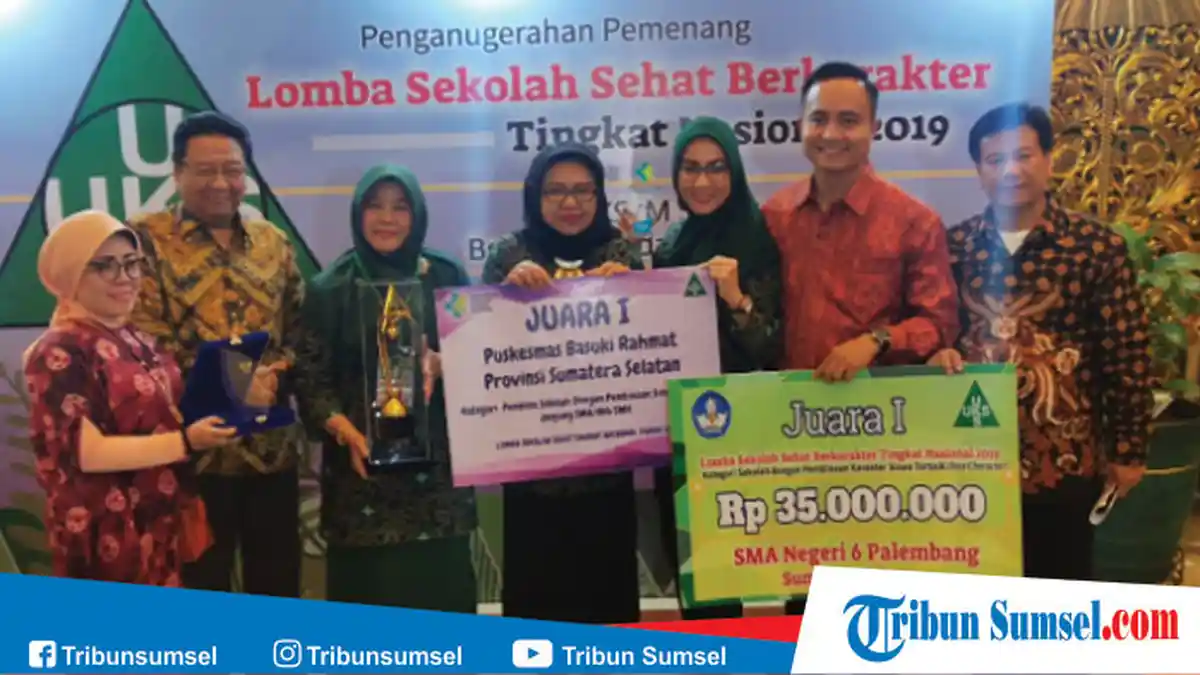 SMA 6 Palembang Juara Lomba Sekolah Sehat (LSS) Berkarakter Tingkat Nasional