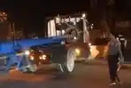 Video Kecelakaan Truk Kontainer Melintang di Bergas Jalan Raya Semarang Solo Malam Ini