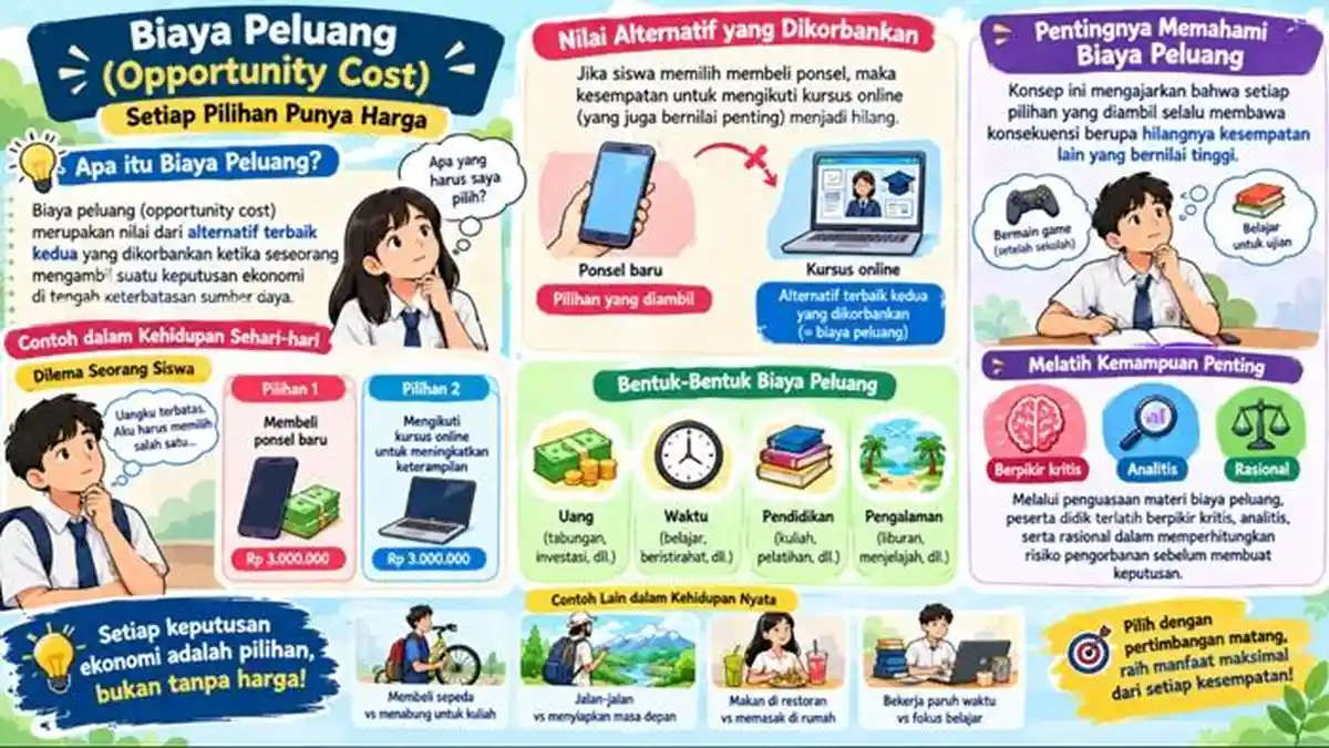 10 soal HOTS IPS kelas 10 SMA materi biaya peluang/opportunity cost beserta kunci jawaban 2026