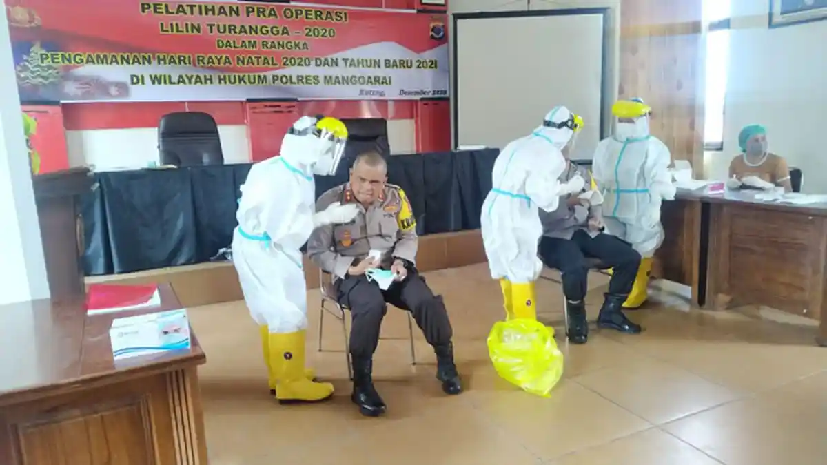 Cegah Covid-19, Polisi di Polres Manggarai Rapid Antigen, Ini Hasilnya
