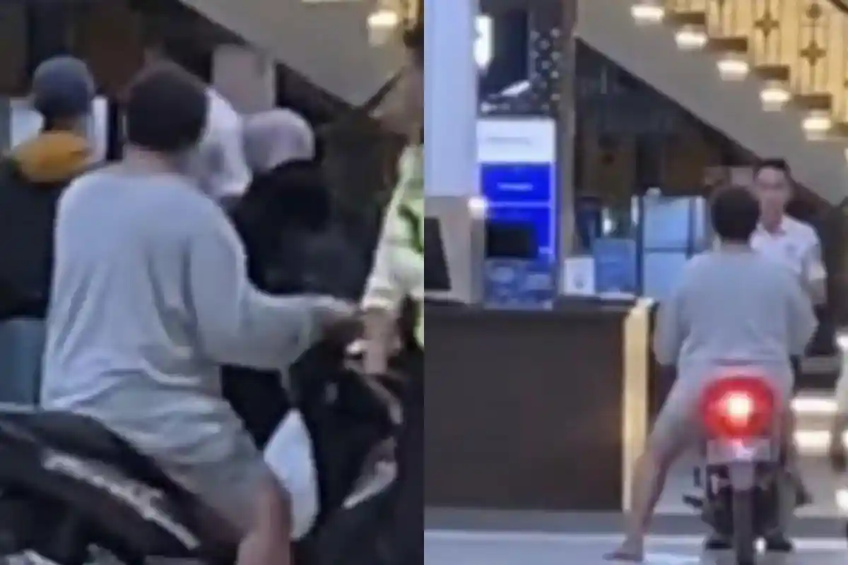 Aksi Nekat Pengendara Motor Masuk Hall Stasiun Yogyakarta, Ternyata Mabuk, Petugas Sigap Bertindak