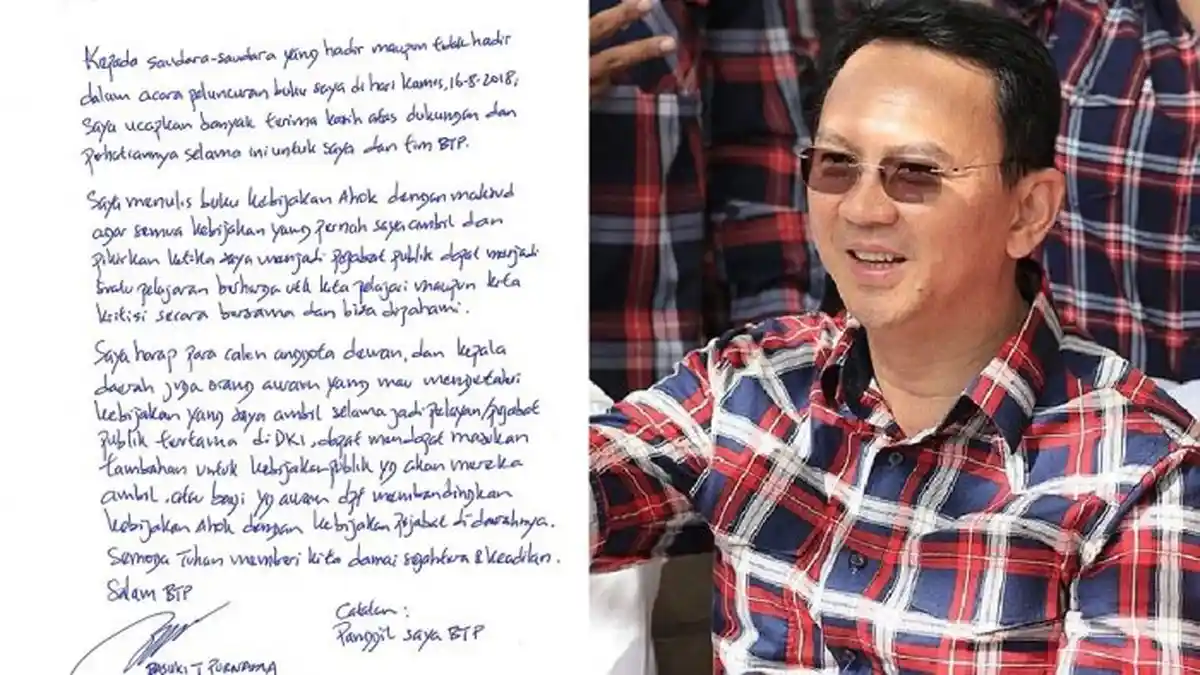 Catatan Kecil di Surat Ahok: Panggil Saya BTP