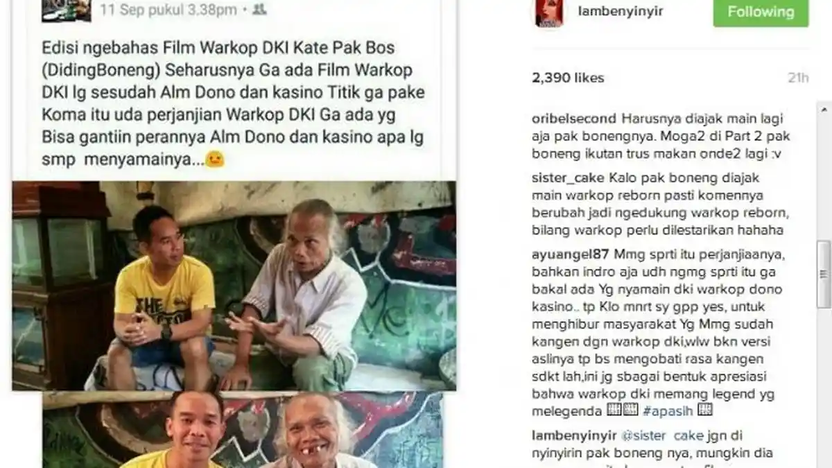 Komentar Pedas Netter Tanggapi 'Protes' Boneng pada Warkop DKI Reborn: Jangkrik Boss!