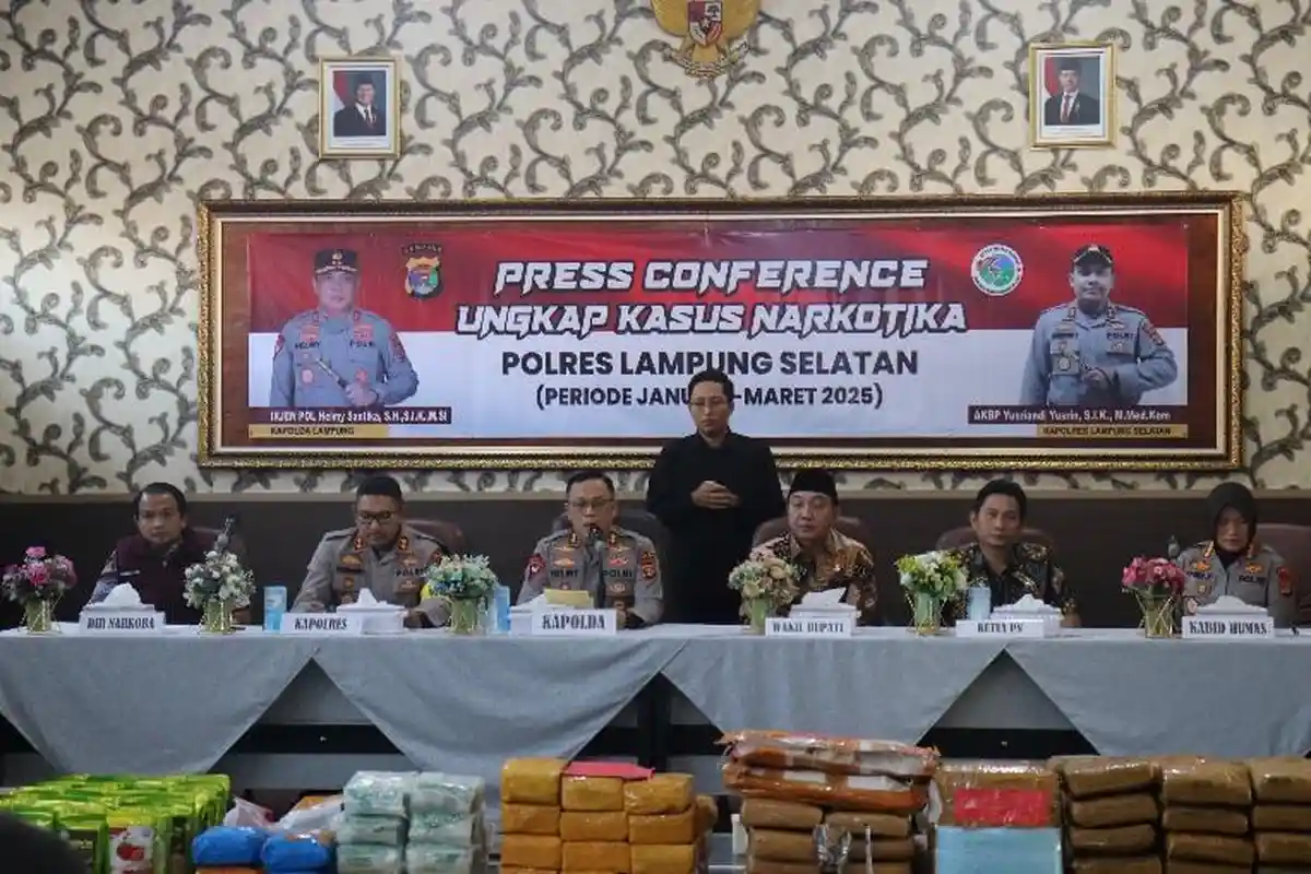 Polres Lampung Selatan Amankan 18 Pelaku Penyalahgunaan Narkoba, 1 Pelaku WNA Asal Malasyia