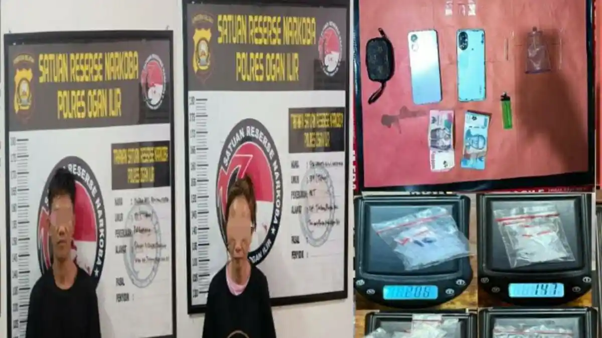 Polres Ogan Ilir Ringkus Dua Sekawan Pengedar Sabu di Tanjung Raja, 15 Paket Sabu Disita - Tribunsumsel.com