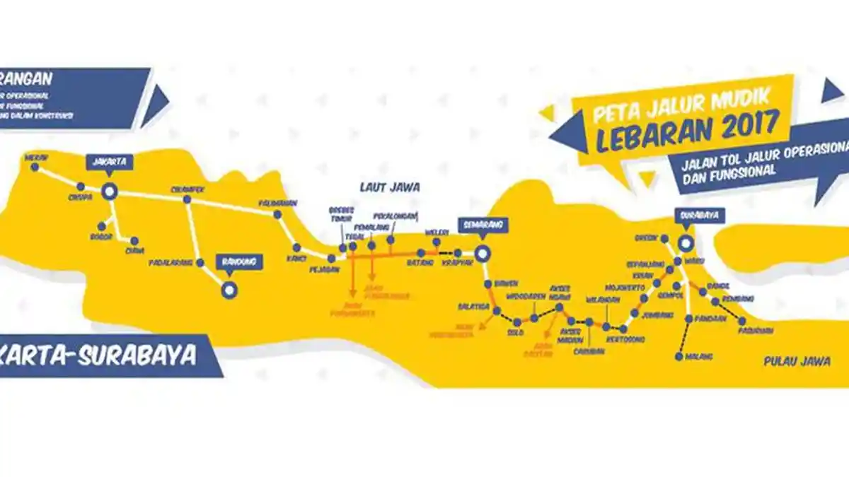 Inilah Peta Mudik dan Jalur Tol yang Sudah Beroperasi Tahun Ini