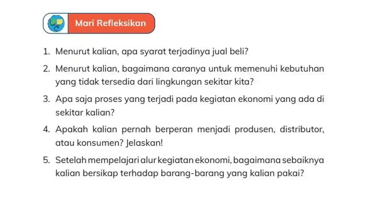 Kunci Jawaban IPAS Kelas 4 SD Materi Jual Beli Halaman 190