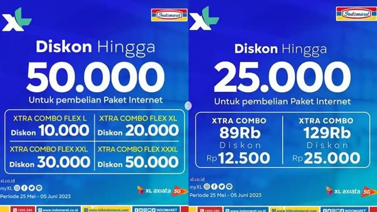 Katalog Promo Indomaret Hari ini Jumat 26 Mei 2023, Beli Pakai Data XL Ada Diskon hingga Rp 50.000