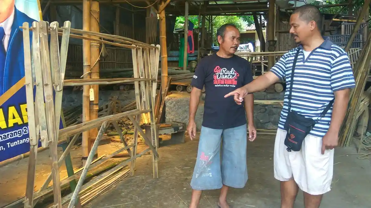 Pemilu 2019, Penjual Bambu di Salatiga Diuntungkan, Banyak Caleg Memesan untuk Rangka APK
