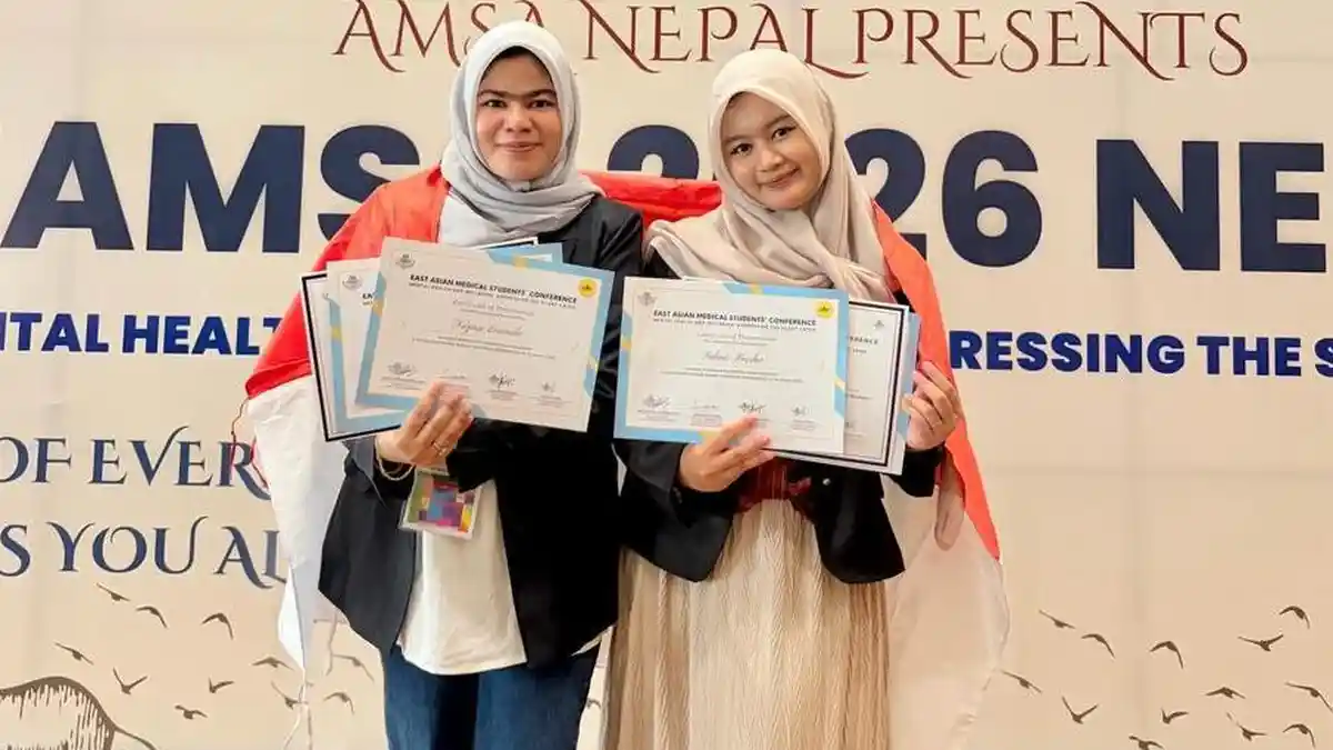 Paparkan Riset Kesehatan Mental, Mahasiswa FK USK Juara I Ajang Internasional EAMSC 2026 di Nepal