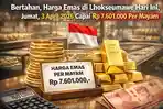 Bertahan, Harga Emas di Lhokseumawe Hari Ini, Jumat, 3 April 2026 Capai Rp7.601.000 Per Mayam