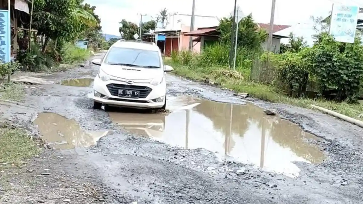 Jalan Provinsi di Lampung Barat bak Kubangan, Penghubung Lampung-Sumsel